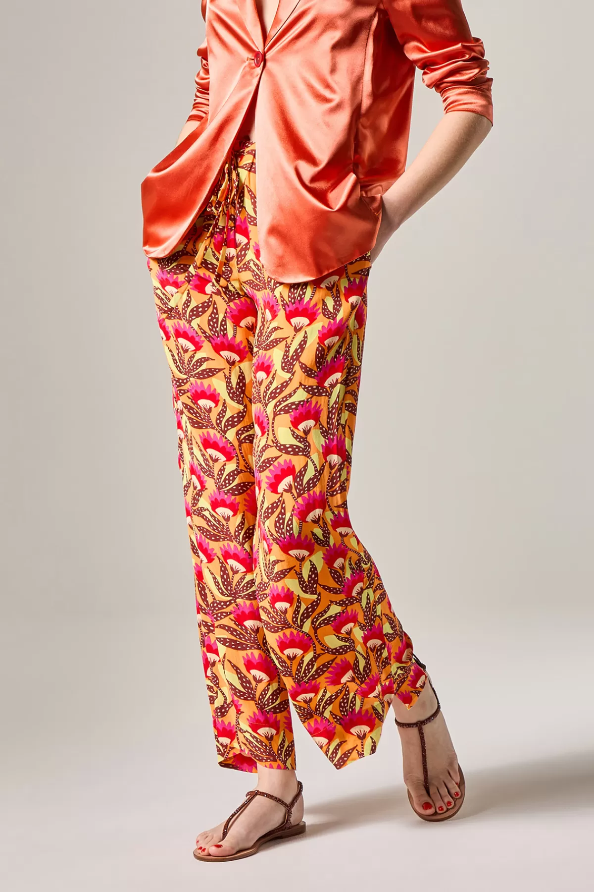 Malìparmi Pantalone Begonia Print Viscose